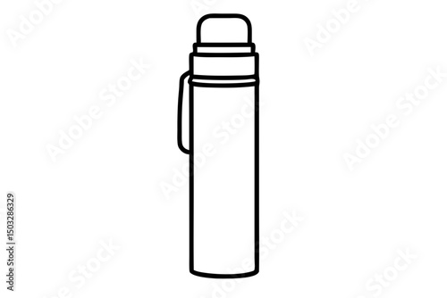 Minimal Line Art of a Travel Thermos – Vector Camping & Hiking Illustration

