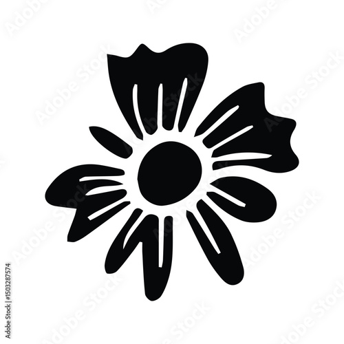 Flower Icon. Flower Petals Vector Illustration. Daisy Flower.