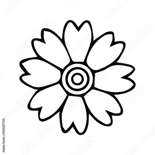 Flower Icon. Flower Petals Vector Illustration. Daisy Flower.