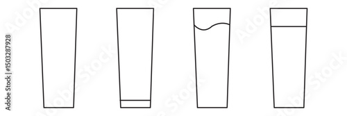 Water glass icon Thin line art isolated. glass of water icon. Outline drawing glass of water line clipart symbol. Vector illustration.