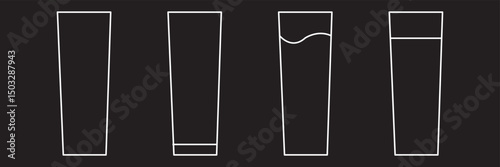 Water glass icon Thin line art isolated. glass of water icon. Outline drawing glass of water line clipart symbol. Vector illustration.