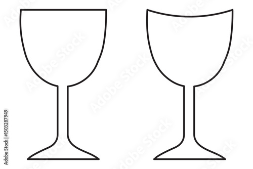 Alcohol glass vector line icon set. Wine Glass line Icon. Set of empty glasses. Cocktail glass symbol vector, icon for web design, logo, app. Editable vector stroke.