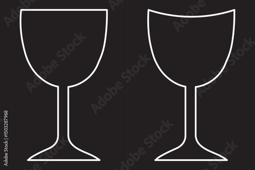 Alcohol glass vector line icon set. Wine Glass line Icon. Set of empty glasses. Cocktail glass symbol vector, icon for web design, logo, app. Editable vector stroke.