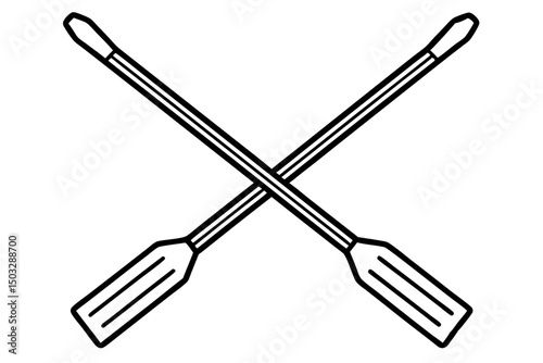 Minimalist Crossed Canoe Paddles Icon – Simple Outdoor Logo Design

