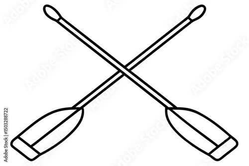 Minimalist Crossed Canoe Paddles Icon – Simple Outdoor Logo Design

