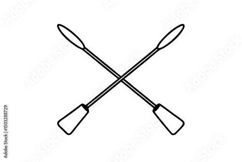 Minimalist Crossed Canoe Paddles Icon – Simple Outdoor Logo Design

