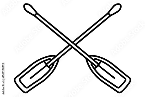 Minimalist Crossed Canoe Paddles Icon – Simple Outdoor Logo Design

