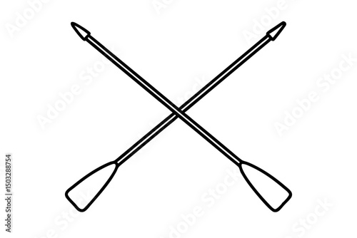 Minimalist Crossed Canoe Paddles Icon – Simple Outdoor Logo Design


