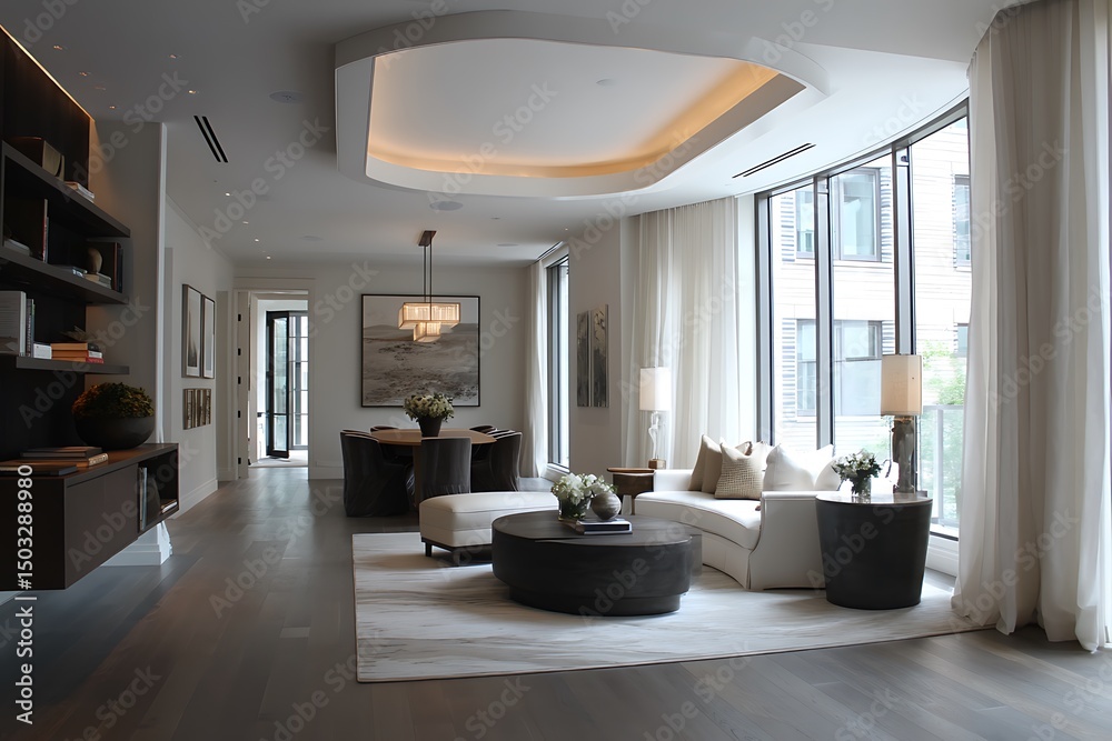 Fototapeta premium Sleek Minimal Furnishings in Modern Home Decor 