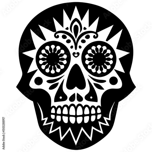 Dade los muertos skulls silhouette vector illustration 