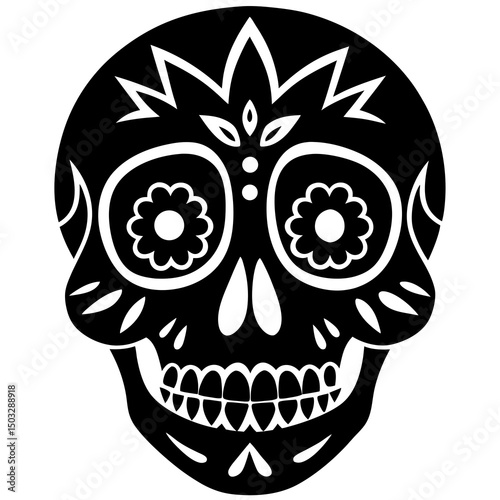 Dade los muertos skulls silhouette vector illustration 