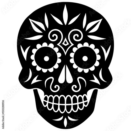Dade los muertos skulls silhouette vector illustration 