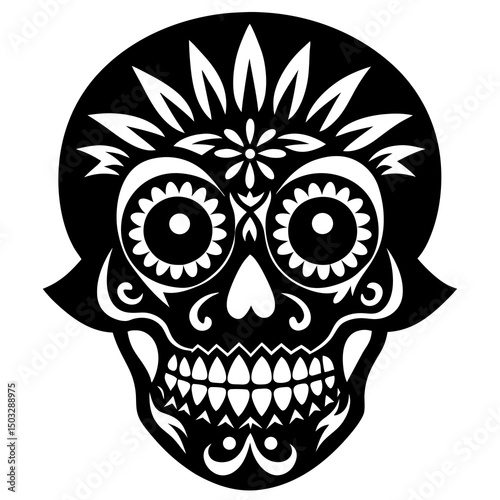 Dade los muertos skulls silhouette vector illustration 