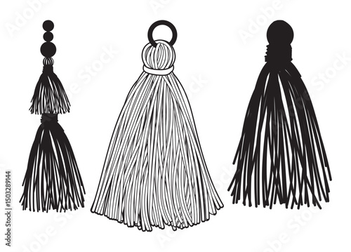 Tassels vector, Tassels clipart, Tassels silhouette