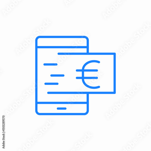 mobile payment euro icon sign vector