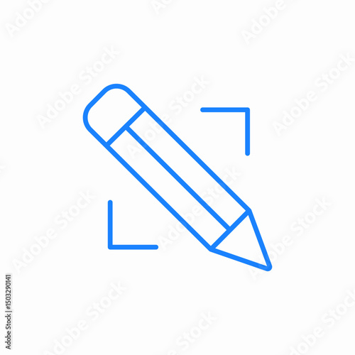 pencil focus icon sign vector