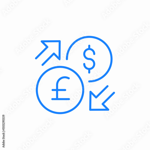 pound dollar exchange icon sign vector