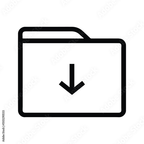 Download Folder Icon. Illustration of Folders with Down Arrow.