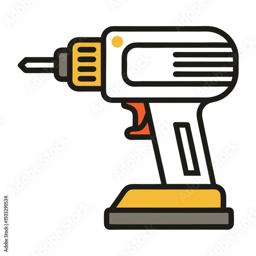 vector illustration of electric drill