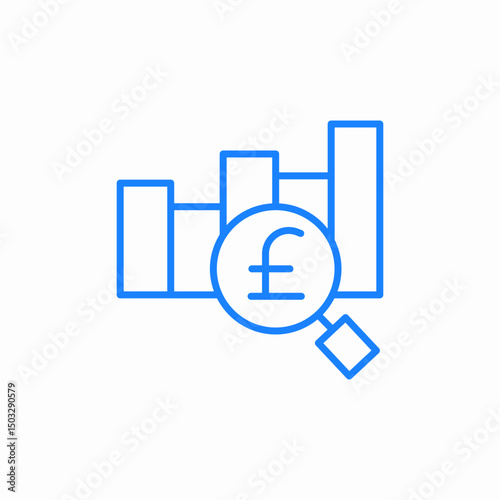 pound statistics monitoring icon sign vector