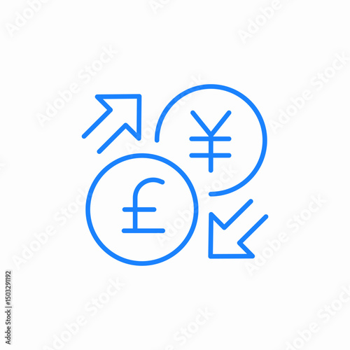 pound yen exchange icon sign vector