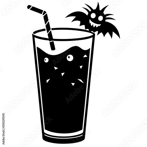 Spooky drink silhouette vector illustration 