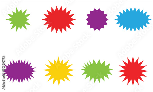Colorful Starburst Vector Graphic – Abstract Burst Shapes for Design