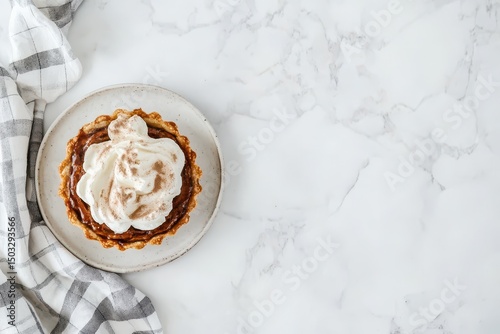 Delicious dessert with whipped cream