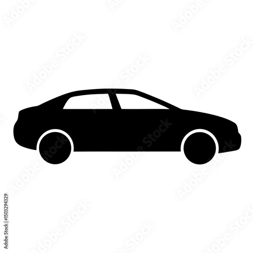 Silhouette depiction of a car, likely a sedan style vehicle image
