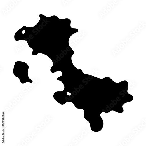 Minimalist black and white silhouette of Italy and Sardinia island map
