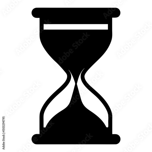 Black Silhouette of an Hourglass Representing Time Passing, Deadlines, and Urgency