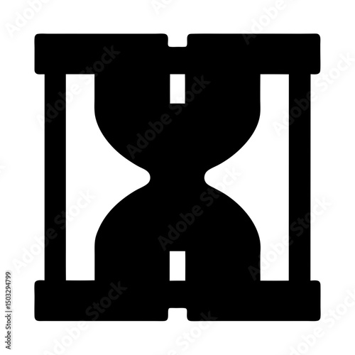 Black and white hourglass illustration representing time, deadlines, and time management