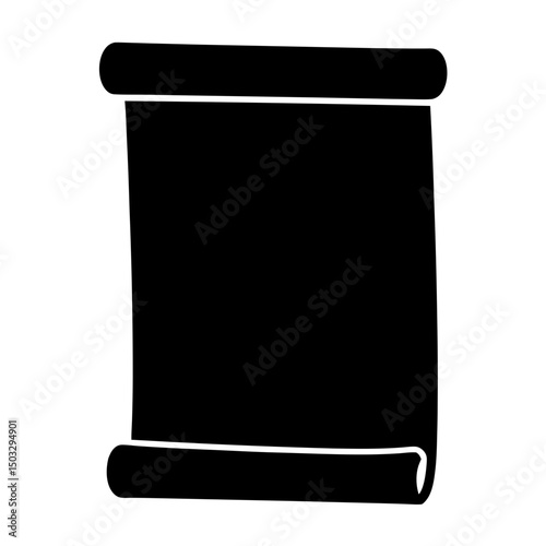 A vintage style parchment scroll with dark fill offering blank space