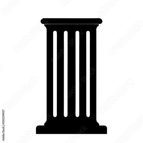 Elegant fluted pillar or column in silhouette offers a sense of timeless design