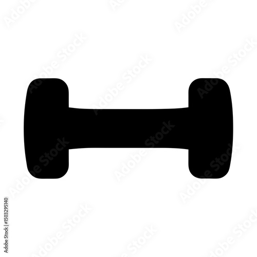 Silhouette of a Classic Dumbbell Used for Strength Training Exercises