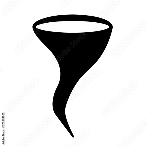 Bild auf Leinwand Stylized Black Tornado Icon Representing Severe Weather and Natural Disasters