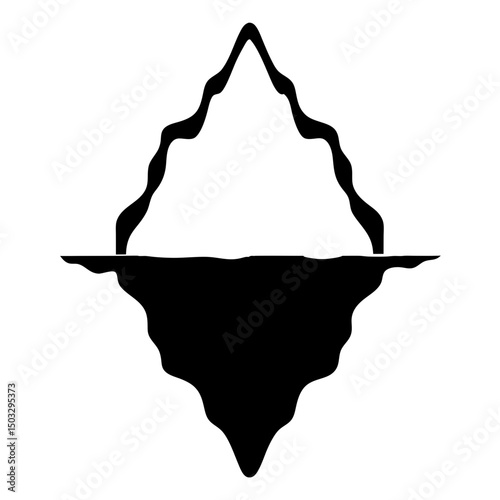 An Iceberg Silhouette with the Majority of its Mass Hidden Below