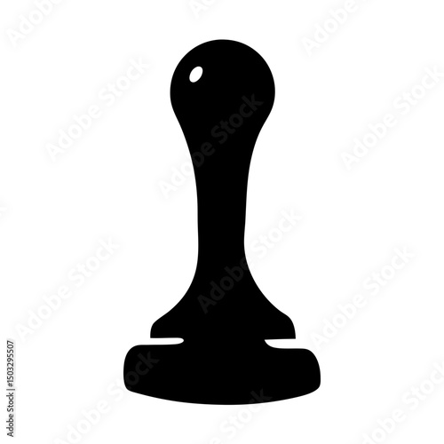 Black and White Chess Pawn Silhouette on a White Background Design