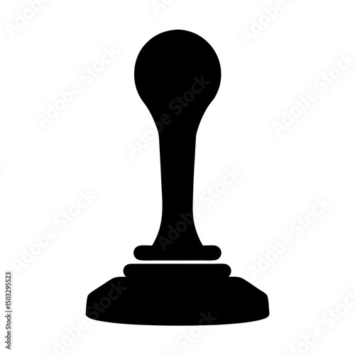 Single isolated black game pawn piece with flat and minimalist design