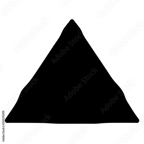 Abstract black triangular shape with slightly rounded and uneven edges design