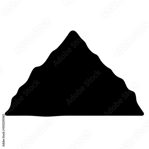 Minimalist mountain range silhouette against a stark white backdrop graphic design