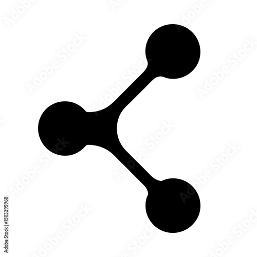 Black vector share icon depicting a connection between three entities