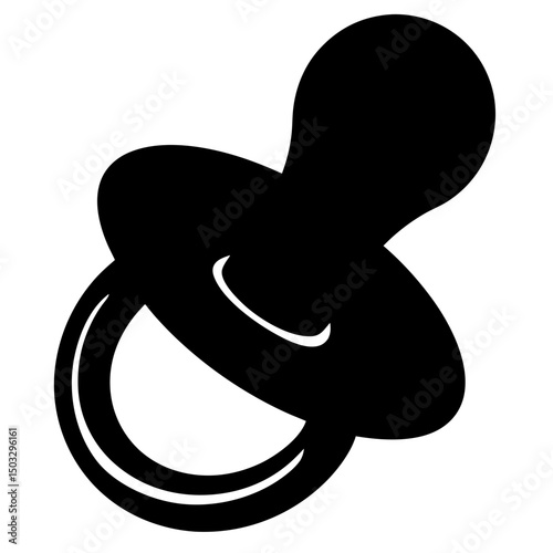 Minimalist Black and White Pacifier Silhouette for Babies and Newborns
