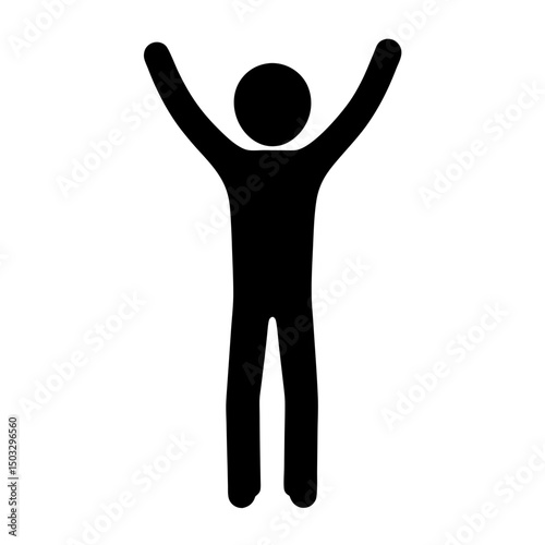 Silhouette of a person raising their arms in victory or celebration