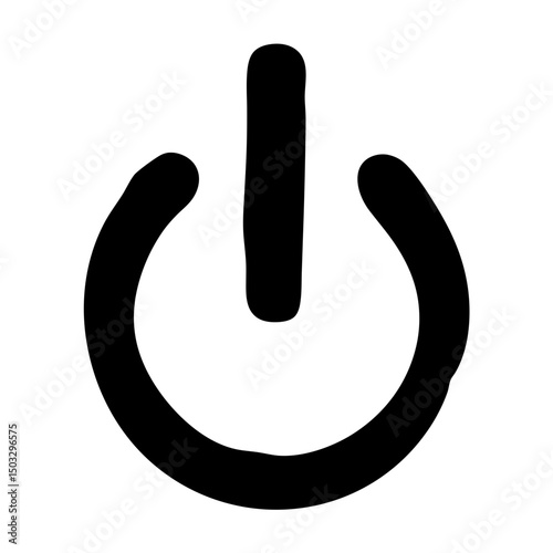 Abstract black power button or icon for on off switches in vector