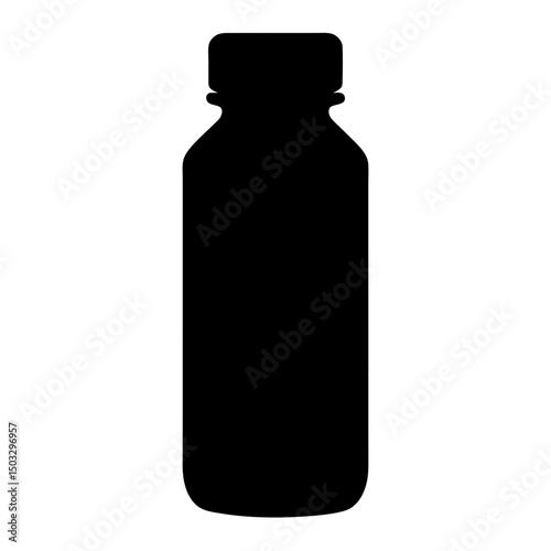 Silhouette of a bottle with a screw top and a cylindrical body