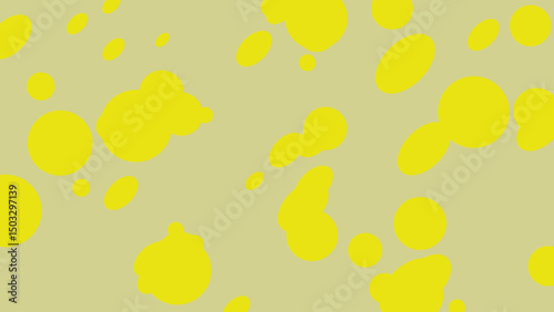 Abstract Yellow Blob Pattern on a Pale Green Background - A Vibrant and Playful Design