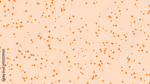 A Delightful Peach-Colored Background Scattered with Tiny, Sparkling Orange Crosses, Ideal for Festive Designs and Various Creative Applications.