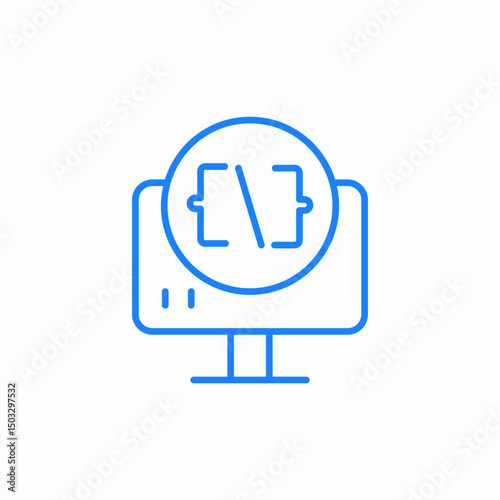 web coding icon sign vector