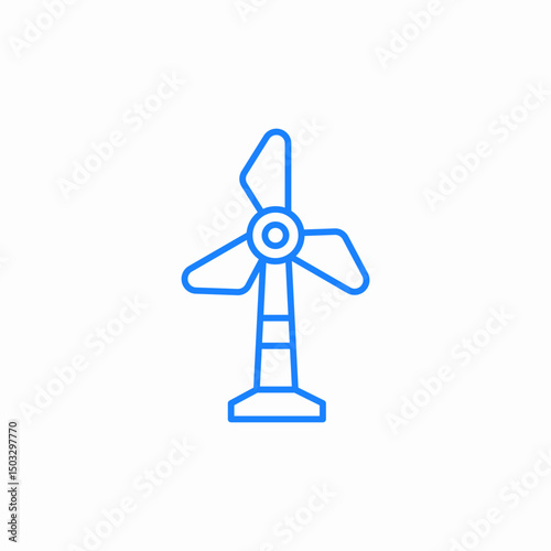 windmill energy icon sign vector